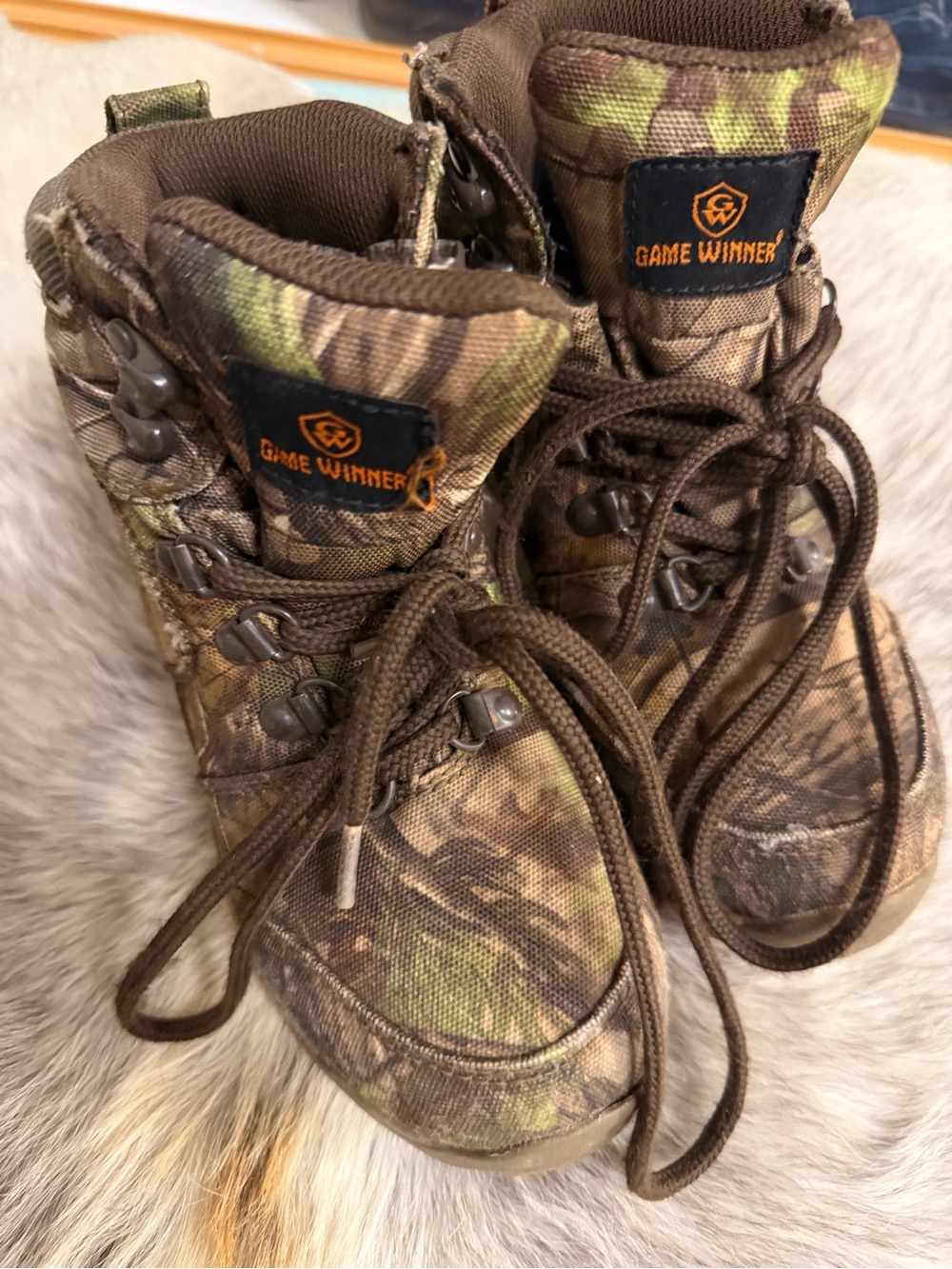 Game Winner Kids' Camo Hiking Boots - Brown/Green